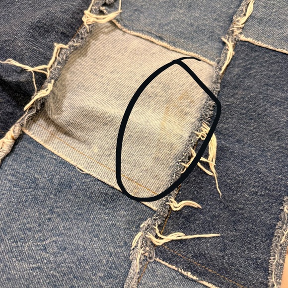 Blue Patchwork Mini Skirt - Picture 7 of 7